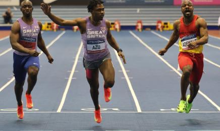 Jeremiah Azu crosses the line to claim gold..JPG