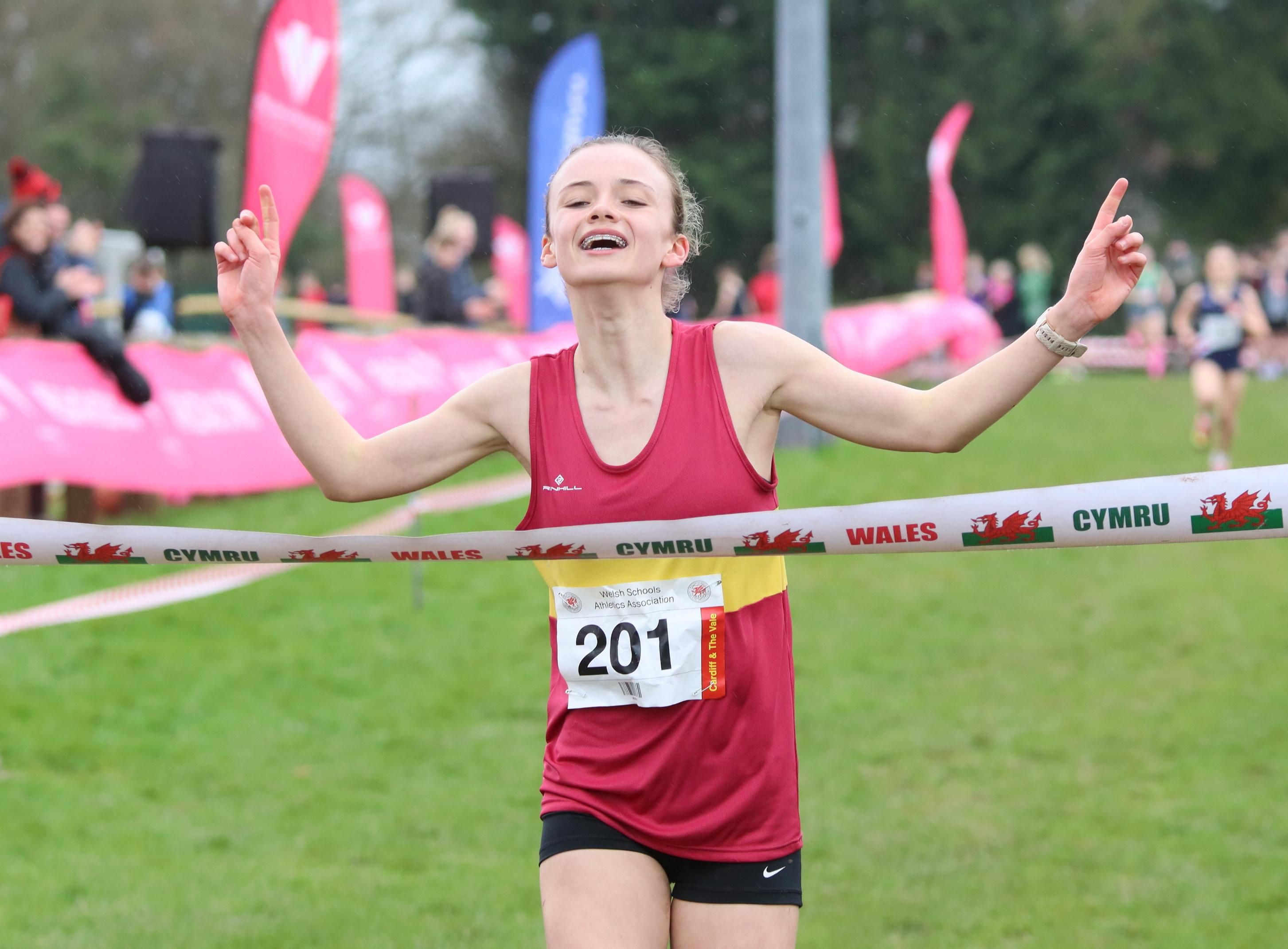 Bryony Boyce (Cardiff and the Vale of Glamorgan) wins the Junior Girls race..jpg
