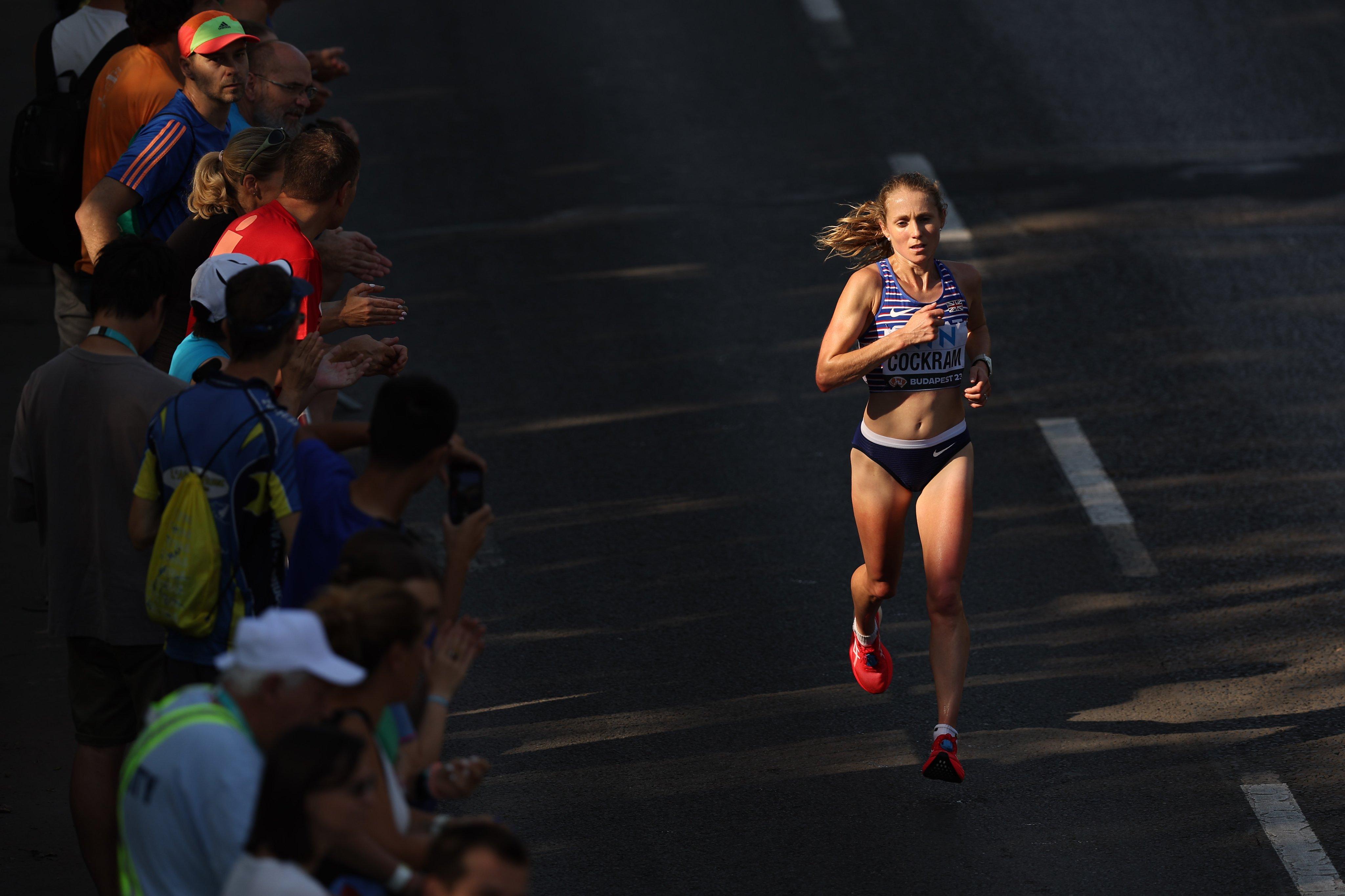 Natasha Wilson (neé Cockram) competing at the 2023 World Athletics Championships in the marathon.