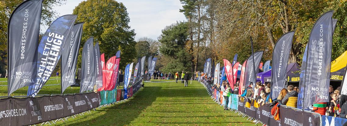 Branding down the finish straight at the Cardiff Cross Challenge.